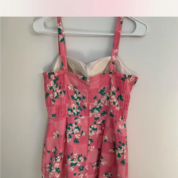 Floral Pink Strapless Dress - Picture 3 of 4